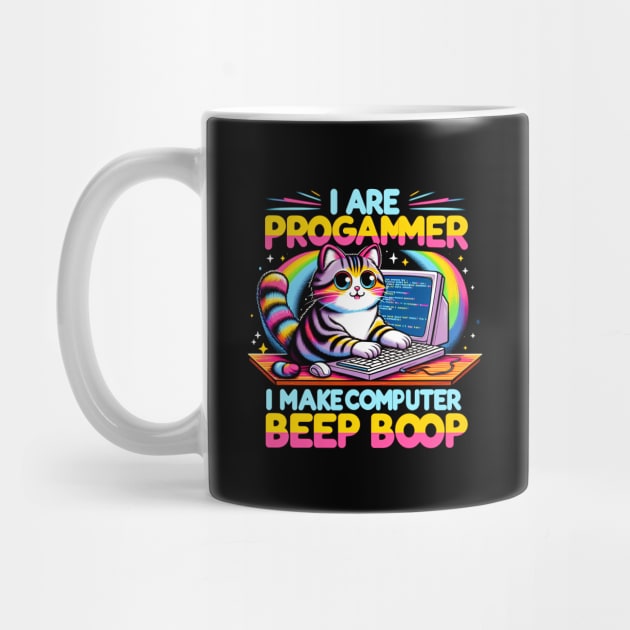 I Are Programmer Computer Cat Beep Boop I Funny IT Classic by T-shirt US